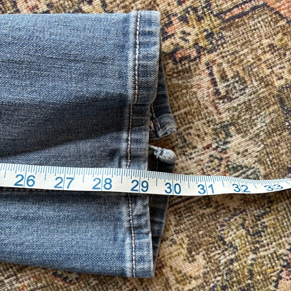 Cowgirl Tuff Co Women Blue Western Bootcut Split Hem Jeans Medium Wash 26x29 - Picture 8 of 12